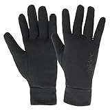 ALPIDEX Unterziehhandschuhe Innenhandschuhe Leichte Laufhandschuhe Dünne Warme Liner Winter Sport Handschuhe Innen Aufgeraut, Größe:L, Farbe:Black