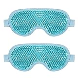 2 Stück Augenmaske Kühlend,Kalte Gesichtsaugenmaske, Wiederverwendbare Augenmaske mit Gelperlen, Kühlmaske/Kühlpads Gel Augenmaske Kühlende Schlafmaske (Blau)