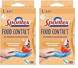 Spontex Food Contact, 20 Einmalhandschuhe aus Nitril, lebensmittelecht, latexfrei und ungepudert, Größe L (1 x 20 Stück) (Packung mit 2)