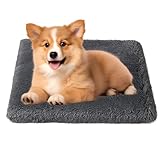 Bizcasa Hundebett, 50x40x5cm Hundekissen, Hundebett Grosse Hunde Waschbar, Plüsch Hundekissen, Flauschige Hundematte, rutschfeste Unterseite