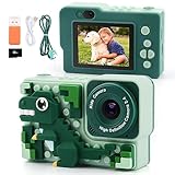 Kinderkamera, Xourspaty Kamera Kinder, 32GB, 1080P HD Digitalkamera, Jungen Fotoapparat, Fotokamera Dinosaurier Spielzeug Geburtstag Geschenke für 3 4 5 6 8 7 9 10 11 12 Jahre Junge, Kinderspielzeug