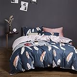 SLOPSS Ägyptische Baumwollbettwäsche -Set Digital Druck weicher Bettdecke Abdeckung Flaches Bettchen Kissenbezüge Königin Kingsize