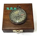 Antiker Vintage nautischer Geschenk-Kompass mit Holzbox