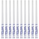 FUNNETOYU 10 Paare Spülmaschinenfeste Keramik Essstäbchen Leicht und Bruchsicher Elegantes Blau weißes Porzellan Design Rutschfest und Komfortabel für Haushalt Restaurant und Reise