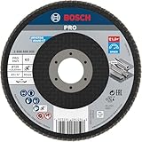 Bosch 1x PRO Metal X571 Fächerschleifscheibe, abgewinkelte Ausführung, Fiber, für kleine Winkelschleifer (für Stahl, Edelstahl, Ø 125 mm, Körnung 60, Professional Zubehör Kleiner Winkelschleifer)
