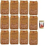 La Molisana Pasta Integrale Fusilli n°28 Vollkornnudeln Vollkornpasta,100% italienischer Weizen,Bronzepaste 12x 500g Packung + Italian Gourmet Polpa 400g