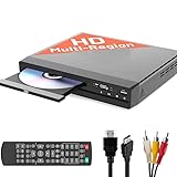 ZUMKUNM 2025 Model 1080P Region Free HDMI DVD Player for TV, Smart TV, Projector Mini DVD Player with USB, CD & MP3 | HDMI Cable, RCA Cable & Remoted Control Included