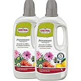 Gardopia Sparpack Substral Naturen Performance Organics Balkon- & Kübelpflanzen Nahrung, Bio Spezial-Flüssigdünger, 2 x 1 Liter Plus Zeckenznage mit Lupe