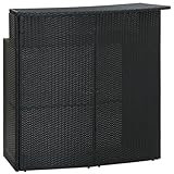 Tidyard Nachttisch, hoher Nachttisch, Bartisch, Garten, Schwarz, 120 x 55 x 110 cm, Polyratten