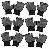 HYTROVE 15Paare Nylon Beschichtete Sicherheits Halbfingerige Industriearbeitshandschuhe für Präzisionsarbeiten für Elektronikbaugruppen und Automobilindustrie