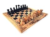 Schachspiel gerade Kante Größe wählbar L/XL Inklusive 32 Schachfiguren Schach Schachspiel handgefertigt aus Olivenholz Wenge (XL)