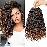 EERYA 7 Packungen Gogo Curl Häkelhaar, 30,5 cm, kurzes und lockiges Haar, für Frauen, synthetische Haarverlängerungen mit Wasserwellen und Strandlocken (30,5 cm) T1B/30