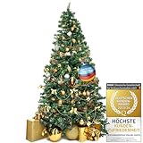 Premium Künstlicher Weihnachtsbaum; Naturgetreuer PVC Tannenbaum mit 1200 Baum-Spitzen; mit Christbaum-Ständer & Schnellaufbau Klappsystem; sehr dichten Zweigen (Classic - 120 cm)