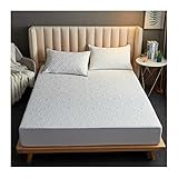 Gepolsterter, wasserdichter Matratzenbezug, 180 x 200 cm, gestepptes Laken, Queen-Size-Matratzenschoner für Doppelbett (Farbe: E, Größe: 90 x 200 x 25 cm) (A 200 x 220 x 25 cm)