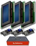 AZDelivery 3 x HD44780 2004 LCD Display Bundle Blau 4x20 mit weißen Zeichen mit I2C Schnittstelle kompatibel mit Arduino und Raspberry Pi inklusive E-Book!