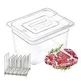 Zertylre Sous Vide Behälter,Niedertemperatur-Slow Cooker mit Deckel, Fassungsvermögen 11 Liter mit Deckel und Tablett zum Garen vieler Marken von Steaks, Beefsteaks
