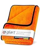Glart 44WG Auto Trockentuch XXL 90x60 cm – Mikrofaser Poliertuch Orange – Großes Saug- und Reinigungstuch für Auto, Motorrad, Boot, Haushalt – weich, lackschonend, fusselfrei, waschmaschinenfest