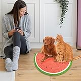 BLSYHDH Katzenkratzmatte, Sisal-Katzenkratzer für Hauskatzen, Bequeme Katzenkratzpads, Nester, Katzenkratz-Kratzpad-Schüssel für Katzenkätzchen, Vergnügungsruhe, Krallensicherheit,(rot grün)