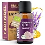 Hevela - BIO Lavendelöl [100% NATÜRLICH] - hochdosiert für guten Schlaf - 30 ml ätherisches Bio-Öl für Aromatherapie und Duftlampe - echtes Lavandula angustifolia zur Entspannung