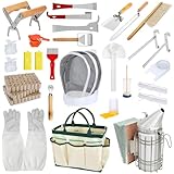 Imkereibedarf Zubehör, Bienenstock-Starter-Set, Alle Imkereiwerkzeuge und -geräte, Bienenraucher-Set für die Imkerei für Anfänger und Profis (32-teiliges Imkereibedarfs-Set)