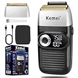 KEMEI Folienrasierer für Herren, elektrischer Rasierer, wiederaufladbar mit Bartschneider, kabelloser Lithium-Titan-Folienrasierer mit Reiseetui