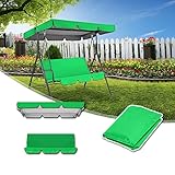 Ersatz-Set für Veranda-Schaukel, wasserdichte Abdeckung und Kissen, Grün, 195 x 125 x 15 cm