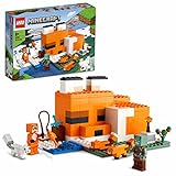 LEGO 21178 Minecraft Die Fuchs-Lodge, Spielzeug für Jungen und Mädchen ab 8 Jahren mit Figuren von ertrunkenem Zombie und Tieren, Kinderspielzeug