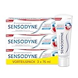 Sensodyne Sensitivität und Zahnfleisch Zahnpasta, 3x75ml, Zahncreme für verbesserte Zahnfleischgesundheit und Reduktion der Schmerzempfindlichkeit