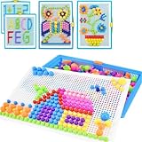 Steckspielzeug Mosaik Steckspiel Pädagogisches Kinderspielzeug Kreatives Spielzeug Jungen Mädchen Steckmosaik Steckbausteine 295/592/888 Stücke Bausteine Kinder Lernspielzeug für Geschenk（592 Stück）