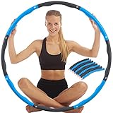 Hula Hoop Reifen für Erwachsene Durchmesser 95 cm Fortgeschrittene Fitness zur Gewichtsabnahme Hoola Hoops Gewichtsreduktion 8 abnehmbare Teile Blau - Grau