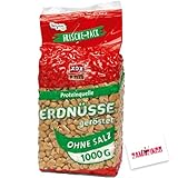 XOX Erdnüsse Ungesalzen | VEGAN | geröstet 1kg - Vakuumverpackt, Reich an Proteinen, Perfekt für Snacks und Rezepte + Zama4Zingo Karte