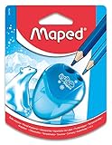 Maped - Schulmaterial - Bleistiftspitzer I Gloo - Bleistiftspitzer mit Tank - Mit 2 Spitzlöchern - Kompakte Gehäusegröße - 3 verschiedene Designs