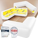 MUTKIND® 20x Eckenschutz Baby - (Mit Kleber von TESA) Kantenschutz Baby - Weich & Stoßfest | Extra starker Halt | Tischkantenschutz Ecken - Eckenschutz Kantenschutz Selbstklebend (Weiß)