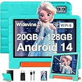 ZIOVO Kinder Tablet 10 Zoll Android 14 Tablet, 20 GB RAM+128GB ROM(TF 1TB), WiFi 6, Octa-Core, Widevine L1, Kindersicherung, 6000mAh, BT 5.0, GMS Certified Kids Tablet mit Eva Case - Grün