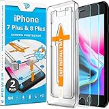 Power Theory Schutzglas für iPhone 8 Plus & 7 Plus Schutzfolie, Glas Displayschutz mit Schablone, Displayschutzfolie, Glas Folie mit Anbringhilfe [2 Stück]