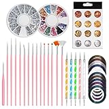 Nail Art Strasssteine Nageldekorations Sets Mit Nail Art Pinseln Nagel Dotting Stift Nagel Nagelstreifen Bänder Set Nail Art Werkzeug Set Nail Art Maniküre Set