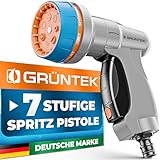GRÜNTEK Gartenbrause, 7-Funktionen Garten Handbrause für Garten, Autowaschen und Zuhause, Multifunktions-Bewässerungspistole.