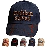 Problem Solved Baseball Caps,Problem Gelöst Caps,Halloween Horror Sport Cap Printed Baseballkappe Für Damen Herren (DE/NL/SE/PL, Alphanumerisch, Einheitsgröße, A1)