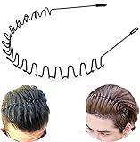lofuanna Metall-Haarbänder für Männer und Frauen, Stirnbänder, Schönheitspflege, Unisex, schwarz, gewellt, Frühling, Sport für Männer, Haarband, Reifenklammern, Damen, Zubehör, einfach, elastisch, ru