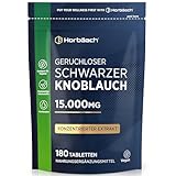 Schwarzer Knoblauch 15.000mg | 180 Schwarze Knoblauchtabletten | aus konzentrierter Knoblauchextrakt | Hochdosiert und Vegane | Aged Black Garlic Supplement | von Horbaach