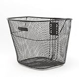 IPEA Fahrradkorb für Vorne aus Metallgeflecht Schwarz – 21 x 24 cm – Gepäckträgerkorb für Klassische Fahrräder und Mountainbikes – Leicht, robust, rostfrei – Universeller Aufbewahrungskorb
