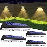 HAMLITE Solar lampen für Außen Garten,Gartenleuchten Solar mit 3 Farbtemperaturen,IP65 Wasserdichte,Super Hell Solarlampen für Außen für Terrasse Garten Stufen Treppen Zäune-4 Stücke