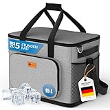 BigDean 15L Kühltasche bis zu 5h kühl - perfekt als Lunchtasche, Einkaufstasche & Picknicktasche mit Bodenverstärkung