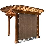 Braunes Schattennetz, Sonnenschutz, 90 % Schattenstoff für den Außenbereich, Terrasse, 180 g/m², individuelle Größe, 2 x 6 m, Ösen auf 4 Seiten