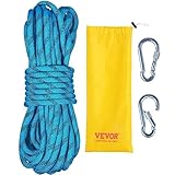 VEVOR Statisches Kletterseil, 9,8 m, Outdoor-Kletterseil mit 26 kN Bruchspannung, 10 mm hochfestes Sicherheitsseil, Fluchtseil mit 2 Karabinern und Aufbewahrungstasche