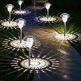 ZEWETO Solarlampen für Außen Garten, 4 Stuck LED Solarleuchten Garten IP65 Winterfest Solar Wegeleuchte 10 Stunden Lang Anhaltendes Solar Edelstahl Dekorative Licht für Außen, RasenLandschaft