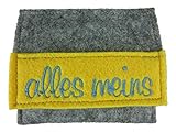 Tampon Täschchen grau - gelb I kleine Tasche aus Filz für deine Utensilien I passt in jede Handtasche I mit Stickerei alles meins I Münzbörse I Geldbeutel I Handarbeit