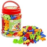Coogam Großbuchstaben Kleinbuchstaben Buchstaben und Zahlen für Kinder A-Z Alphabet Kühlschrankmagnete Pädagogische Spielzeug für Vorschule ABC Lernen (78 Stück)