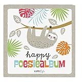 goldbuch 41 580 41580 Poesiealbum HAPPYlife mit Faultier Motiv, Album mit 96 weiße Seiten, Foto und Erinnerungsalbum 16,5 x 16,5 cm, Fotobuch mit Kunstdruck laminiert, Grau / Weiß