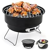 Seahelms Klappgrill Klein Grill Camping Grill 26×26×18cm Tragbarer Campinggrill BBQ Grills mit Isolierter Tasche for Picknick Outdoor Garten Party